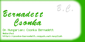 bernadett csonka business card